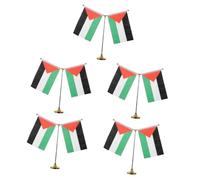 Angoily 5 Ensembles Drapeaux de Table Palestiniens avec Support Décoration Conférence Drapeaux Vibrants pour Impressionnante