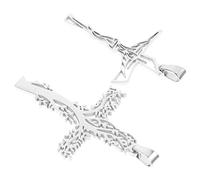 Angoily 5 Ensembles Pendentif Croix Colliers Religieux Pendentif Crucifix Étiqueter Collier Croix Délicat Première Sterling Catholique Bijoux Crucifix Acier Inoxydable 2 Pièces * 5