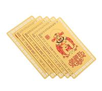 Angoily 5 Pièces Carte Feng Shui Fortune God Alliage Aluminium Amulette de Protection Portable pour Réussite Décoration Traditionnelle Chinoise pour Nouvel An Du Serpent