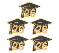 Angoily 5 Pièces Épingle Élégante en Alliage de Zinc de Chapeau de Doctorat pour Décorations de Remise de Diplômes, Décoration Polyvalente et Colorée pour Saison de Graduation