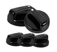 Angoily 5 Pièces Interrupteur De Cuisinière à Gaz Protecteur De Poêle Four a Sonné Bouton Chalumeau Chapeau De Brûleur De Poêle Doublures Boutons De Four Black Plastique