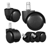 Angoily 5 pièces Jeu de Roulettes pour Chaise de Bureau Roues Pivotantes Résistantes à Usure avec Tige Remplacement Facile et Stable pour Sièges