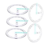 Angoily 5 pièces Lot de Rapporteurs Circulaires Plastique pour École Mesure Précise des Angles Droits Aigus et Obtus Outil Portable pour Mathématiques et Géométrie