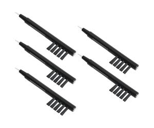 Angoily 5 Pièces Outil de Nettoyage des Oreilles Noir en Pvc avec Brosse Multifonction et Aimant, Kit Facile à Nettoyer pour Extraction Cérumen et Entretien Auditif Quotidien