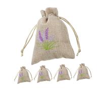 Angoily 5 pièces Sachet Vide Lin Pochette Recharge Parfumée avec Ruban Petite Pochette Respirante pour Bijoux Épices et Fleurs Séchées Souple et Résistant