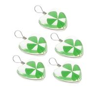 Angoily 5 Pièces Shamrock Glass Charms For Jewelry Making Diy Heart Pendant Creation Irish Lucky Charm Accessories