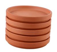 Angoily 5 pièces Soucoupes pour Pots de Fleurs Céramique Lot de Supports Drainants et Étanches pour Plantes Plateau Décoratif pour Intérieur et Jardin