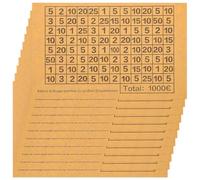 Angoily 50 Autocollants Euro pour Boîte à Économies 1000 Eur Beige Autocollants pour Tirelire DIY Étiquettes Autocollantes pour Gestion Financière et Défi D’Épargne Compatibles Bocaux