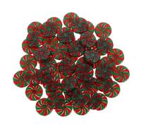 Angoily 50 Pendentifs Décoratifs de Noël DIY Perles Rondes Vert et Rouge Légers et Résistants pour Décorations de Sapin Bracelets et Loisirs Créatifs