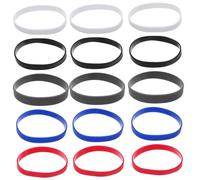 Angoily 50 Pièces Bracelets Silicone Unis Couleur Élastiques Confortables pour Ados Hommes Femmes Bracelets Poignet Souples pour Événements Fêtes et Sports
