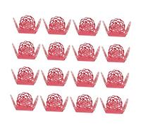 Angoily 50 Pièces Cupcake Liners Papier Sécurisé pour Chocolat Caissettes Décoratives à Bordure Fleurie pour Mariage et Fête Emballage Léger et Pratique pour Bonbons et Confiseries Rouge