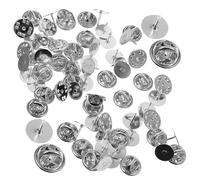 Angoily 50 pièces Épingles Vierges avec Fermoir Argenté Supports de Broche de Remplacement pour Cravates Badges et Bijoux DIY