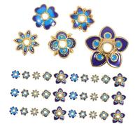 Angoily 50 Pièces Floral Spacer Beads Caps Vintage Style Plated Flower Bead End Toppers For Diy Bracelet Necklace Earring Jewelry Making Supplies