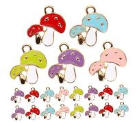 Angoily 50 Pièces pendentif champignon mignon truc charmes bijoux de champignons joya accessoire rose décors suspendus champignons bijoux en alliage pour la fabrication de bijoux