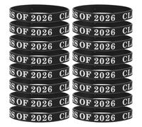 Angoily 50pcs Bracelets en Silicone Noir Présent de Diplôme pour Fête de Remise des Diplômes 2026, Solide et Résistant, pour Paquet Présents de Fin D'année
