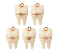 Angoily 5pièces Breloques Forme De Dent Résine Pendentifs Dents Réalistes Pour Création Bijoux Accessoires Pour Colliers Et Bracelets Diy