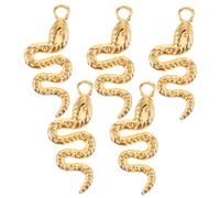 Angoily 5pièces Breloques Serpent Métal Doré Lot Pour Fabrication Colliers Porte-clés Bijoux Personnalisés