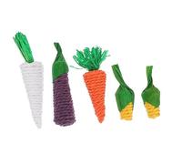 Angoily 5pièces Jouets à Mâcher Forme De Légumes pour Rongeurs Accessoires De Molarité pour Hamsters Et Lapins Jouets Carotte Et Radis