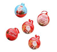 Angoily 5pièces Lot De Boîtes à Bonbons Rondes Forme De Boule De Noël Pour Rangement Des Bonbons Décorations Pour Sapin De Noël