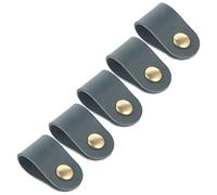 Angoily 5pièces Organisateur De Câbles Cuir Artificiel Attaches Pour Écouteurs Et Câbles De Charge Rangement Compact Pour Bureau Et Voyage Vert Foncé