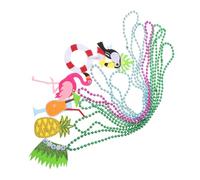 Angoily 6 Pièces Collier Hawaïen Tropical avec Pendentifs Colorés pour Fête Plage Décoration Thème Hawaïen Chaîne Perles Unique et Originale