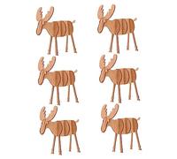 Angoily 6 pièces Décoration de Noël DIY Forme de Renne de Jouets Assemblage Créatifs pour Ornements de Bureau Festifs Décoration de Sapin de Noël