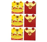 Angoily 6 Pièces Envelopes Year Of The Tiger Small Paper Pocket For Chinese Year Lunar Festival Gift Money Holder