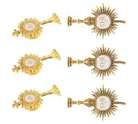 Angoily 6 Pièces Épingle Croix en Alliage de Zinc Or Élégante et Raffinée pour Vêtements, Épingle Religieuse Confortable à Porter, pour Événements Religieux et Décorations Sainte Communion
