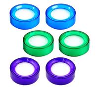 Angoily 6 Pièces Éponge Humidificatrice Ronde pour Bureau, Guichetier, | Plastique et Mousse, Gain de Place, Nettoyage Facile, Humidification Rapide des Doigts au Comptoir