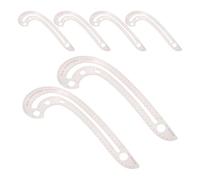 Angoily 6 Pièces Gabarit de Patron de Couturière Flexible en Plastique, | Patronnage, Mesure Courbe Précise, Format Portable, Usage Bureau et Développement Industriel, Argenté
