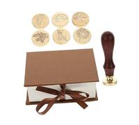 Angoily 6 Pièces Kit de Cire avec Cuivre et Manche Ensemble Retro pour Personnaliser Cartes et Lettres