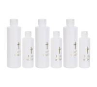 Angoily 6 Pièces Lot de Bouteilles Eau Bénite Étanches avec Croix Flacons Portables Rechargeables Plastique pour Sacrements Religieux et Voyages