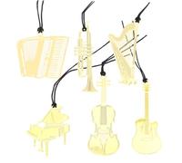 Angoily 6 pièces Marque-pages Métalliques Instruments de Musique Décoratifs pour Étudiants Clips Robustes pour Lecture et Décoration