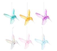 Angoily 6 Pièces Pendentif Oiseau Décoratif Acrylique Transparent Lot de Figurines Suspendues pour Fenêtre Jardin Noël
