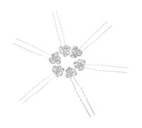 Angoily 6 Pièces Pince à Cheveux de Mariée en Alliage Cristaux Argenté, Facile à Porter et Ne Décolore Pas, Décoration Capillaire Simple et Pratique pour Soirées et Danses