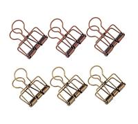 Angoily 6 pièces Pince Reliure Rétro Organiseur Bureau Clips Classer et Ranger Documents Assortiment Couleurs Bronze et Cuivré Pince Dossier Multifonction pour École et Bureau