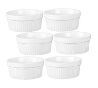 Angoily 6 pièces Ramequins Porcelaine Lot Bols à Dessert Multifonctions Antidérapants pour Pâtisserie Maison Cuisson Sûre Au Four et Micro-ondes