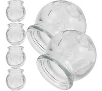 Angoily 6 Pièces Ventouses Thérapeutiques en Verre Épaissies 6 Cm Forte Adsorption pour Cou et Plantes des Pieds Usage Domestique