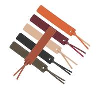 Angoily 6 Pièces Vintage PU Leather Bookmarks With Classic Stitching Page Holders For Women And Men Stylish Reading Accessories Gift Set
