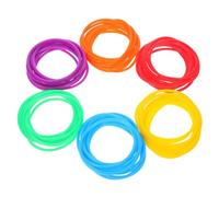 Angoily 60 pièces Bracelets Silicone Gelée Multicolores Élastiques Cheveux Femme et Filles Bandeaux Rétro Lumineux pour Fête Halloween Noël Disco