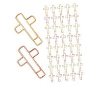 Angoily 60 pièces Lot de Trombones Forme Croix pour École Bureau Maison Clips Marque Pages Journaux et Bibles Organisation et Portable