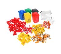 Angoily 67 pièces Mini Panneaux de Signalisation Routière Éducatif pour Garçon Fille Cônes Miniatures Barrières et Poubelles pour Apprentissage Sécurité Circulation