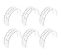 Angoily 6pcs Règle de Mesure des Sourcils en Pvc Transparent Autocollante pour Microblading Précision et Efficacité pour Artistes Tatoueurs et Débutants en Divers Environnements