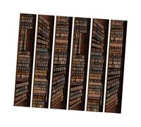 Angoily 6pièces Autocollants Escaliers Décoratifs Pvc Étanche Motif Bibliothèque Simulé Auto-adhésif Pour Mur Et Montée Escaliers Aménagement Intérieur Maison