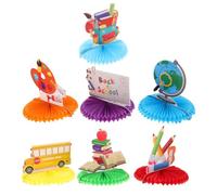 Angoily 7 Pièces Centres de Table Structure en Papier Légère et Design Interactif en Nid d'abeille Rentrée Scolaire Décoration Créative pour Fête de Rentrée Scolaire en Classe