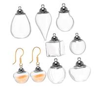 Angoily 7 pièces Mini Bouteilles Verre Transparentes avec Large Ouverture Flacons Décoratifs Compactes pour Sortilèges et Potions Bocaux Miniatures avec Couvercles