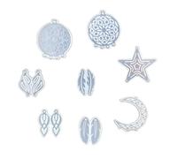 Angoily 8 pièces Moule Silicone Attrape-rêves DIY Étoile et Lune pour Bricolage Époxy Kit de Fabrication Suspendu pour Adulte Résistant et Facile à Démouler