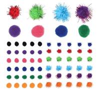 Angoily 800 pièces Pompons de Loisirs Colorés Mélangés pour DIY Boules Fluffy Artisanat Grandes et Petites Pompons Créatives pour Décoration et