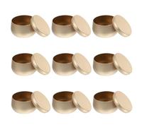 Angoily 9 pièces Boîtes de Rangement Rondes Étanches pour Thé Bijoux Bougies Bonbons Pots Multifonctions pour Cuisine et Loisirs Finition Dorée Clair