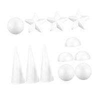 Angoily 9 pièces Boules Décoratives Mousse pour Bricolage DIY Ornements de Noël à Peindre Cônes et Demi Sphères pour Création Festive